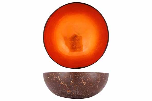 Bol Cocos Orange métallique 14cm